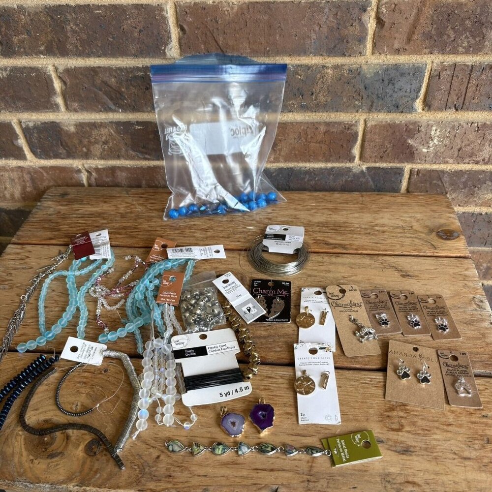 Lot Of Beads And Charms Bead Landing Bead Along Charm Along
